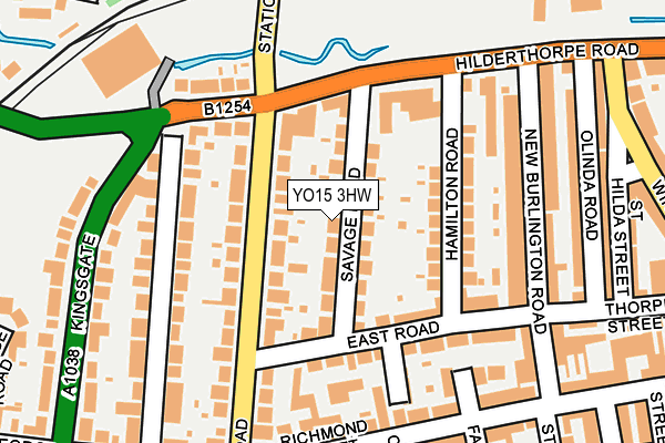 YO15 3HW map - OS OpenMap – Local (Ordnance Survey)