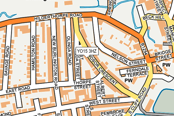 YO15 3HZ map - OS OpenMap – Local (Ordnance Survey)