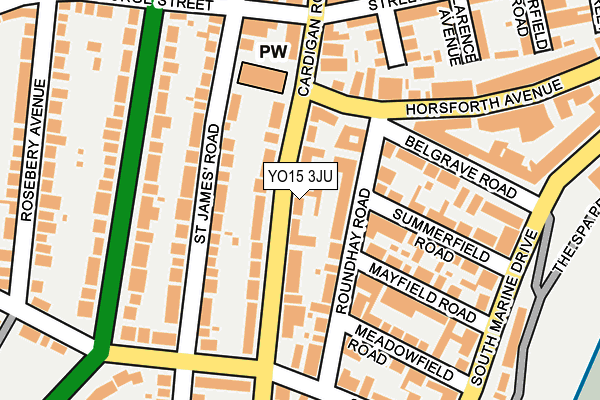 YO15 3JU map - OS OpenMap – Local (Ordnance Survey)