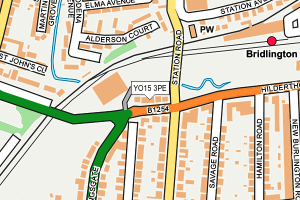 YO15 3PE map - OS OpenMap – Local (Ordnance Survey)