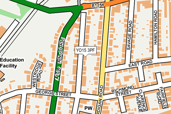 YO15 3PF map - OS OpenMap – Local (Ordnance Survey)