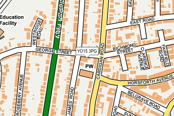 YO15 3PG map - OS OpenMap – Local (Ordnance Survey)