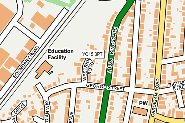 YO15 3PT map - OS OpenMap – Local (Ordnance Survey)