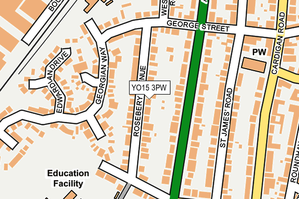 YO15 3PW map - OS OpenMap – Local (Ordnance Survey)
