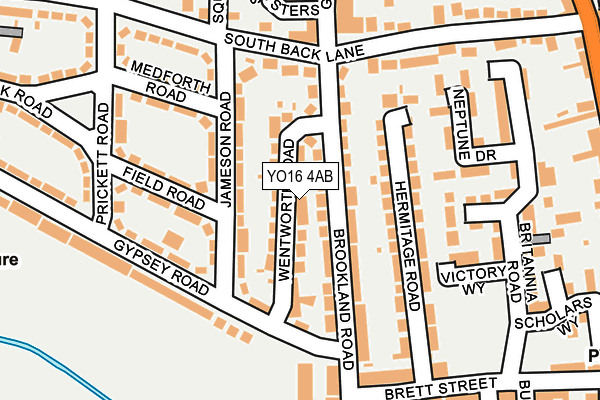YO16 4AB map - OS OpenMap – Local (Ordnance Survey)