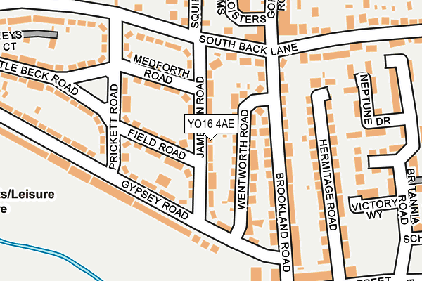 YO16 4AE map - OS OpenMap – Local (Ordnance Survey)