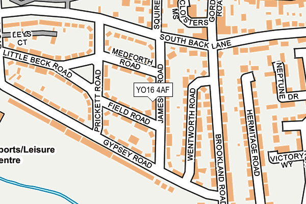 YO16 4AF map - OS OpenMap – Local (Ordnance Survey)