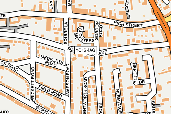 YO16 4AG map - OS OpenMap – Local (Ordnance Survey)