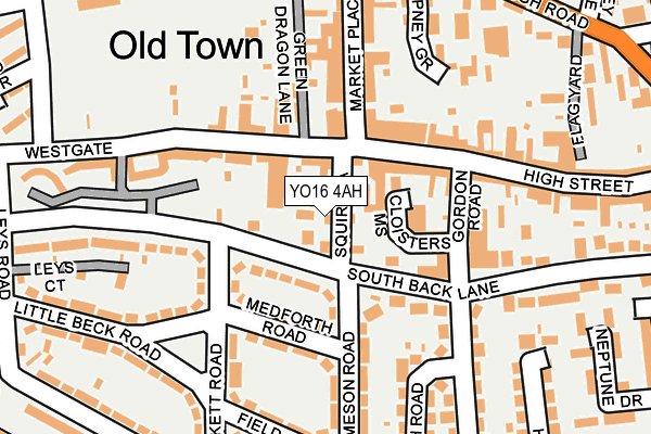 YO16 4AH map - OS OpenMap – Local (Ordnance Survey)