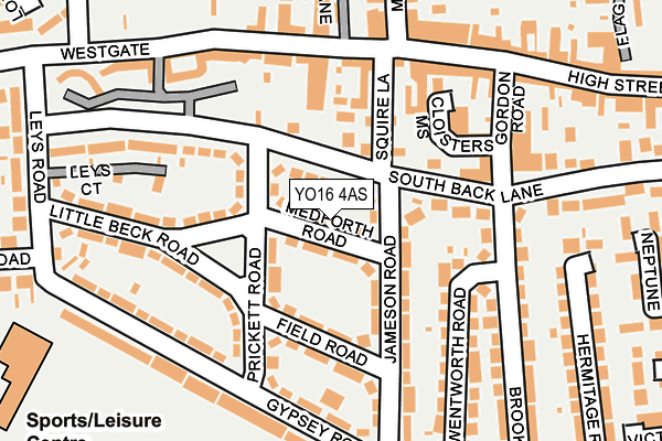 YO16 4AS map - OS OpenMap – Local (Ordnance Survey)