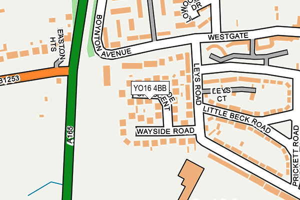 YO16 4BB map - OS OpenMap – Local (Ordnance Survey)