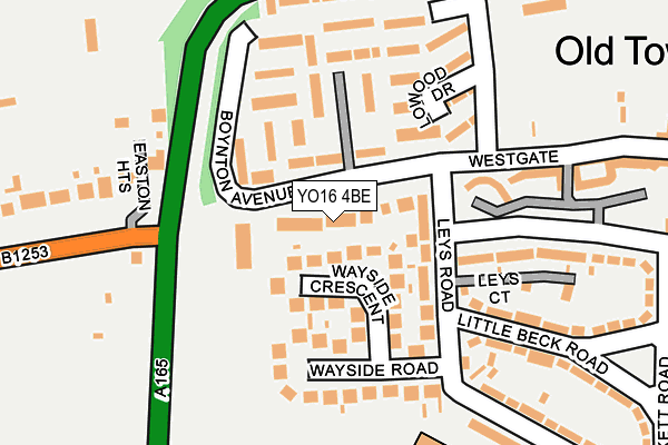 YO16 4BE map - OS OpenMap – Local (Ordnance Survey)