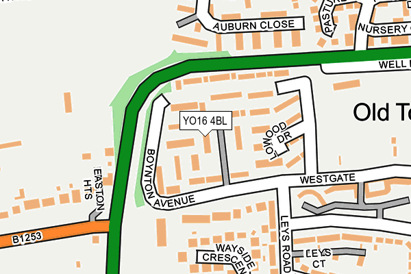 YO16 4BL map - OS OpenMap – Local (Ordnance Survey)