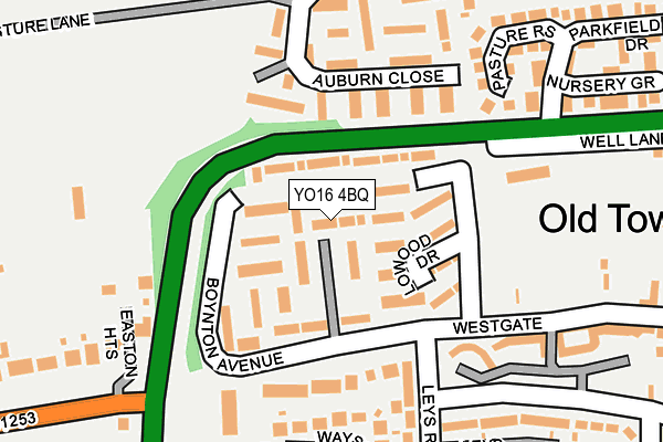 YO16 4BQ map - OS OpenMap – Local (Ordnance Survey)