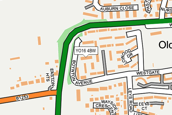YO16 4BW map - OS OpenMap – Local (Ordnance Survey)
