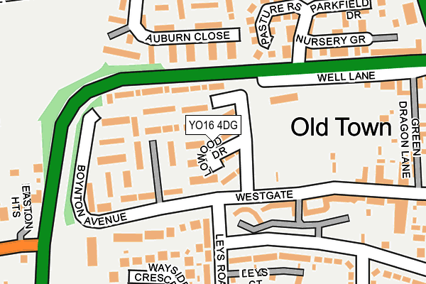 YO16 4DG map - OS OpenMap – Local (Ordnance Survey)