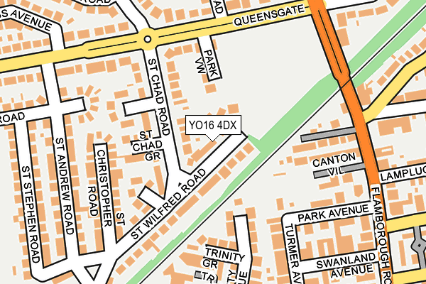 YO16 4DX map - OS OpenMap – Local (Ordnance Survey)
