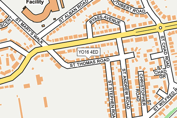 YO16 4ED map - OS OpenMap – Local (Ordnance Survey)