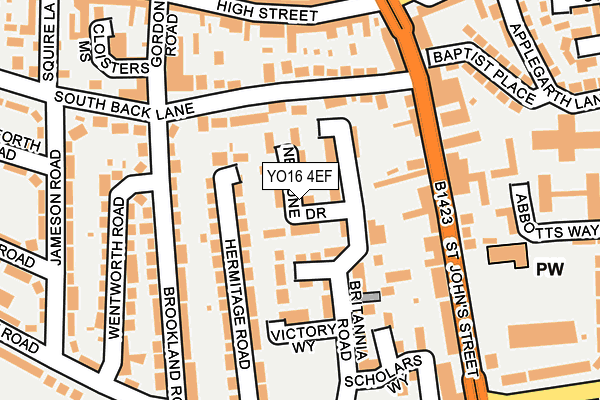 YO16 4EF map - OS OpenMap – Local (Ordnance Survey)