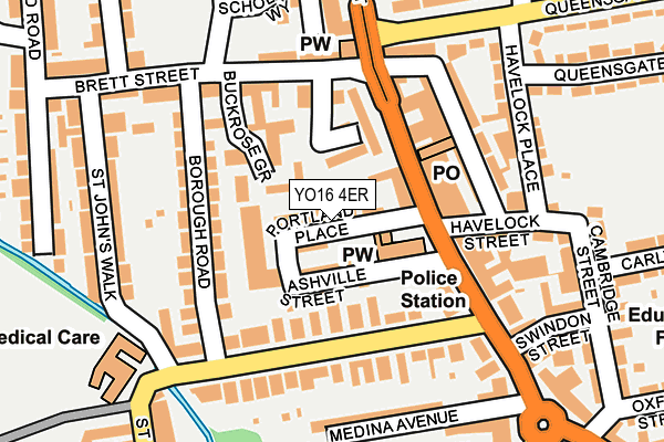 YO16 4ER map - OS OpenMap – Local (Ordnance Survey)