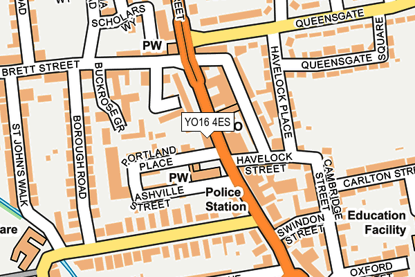 YO16 4ES map - OS OpenMap – Local (Ordnance Survey)