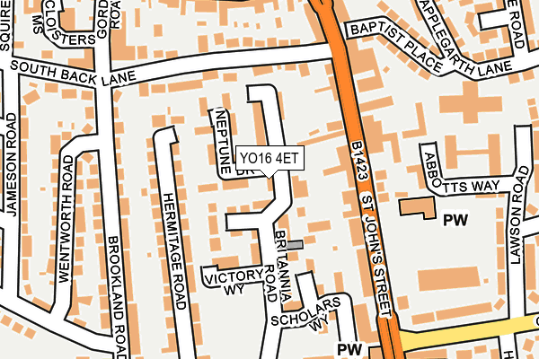 YO16 4ET map - OS OpenMap – Local (Ordnance Survey)
