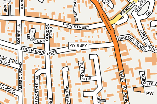 YO16 4EY map - OS OpenMap – Local (Ordnance Survey)
