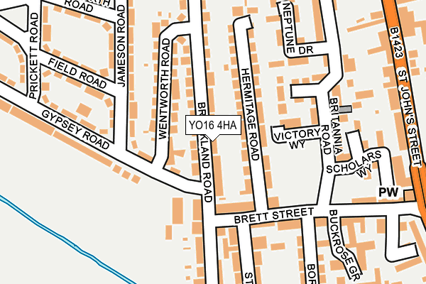 YO16 4HA map - OS OpenMap – Local (Ordnance Survey)