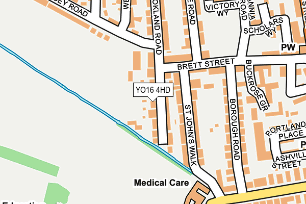 YO16 4HD map - OS OpenMap – Local (Ordnance Survey)