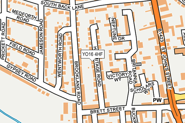 YO16 4HF map - OS OpenMap – Local (Ordnance Survey)