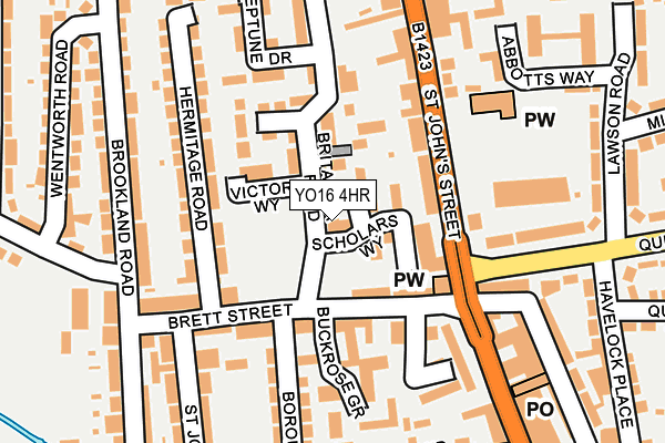 YO16 4HR map - OS OpenMap – Local (Ordnance Survey)