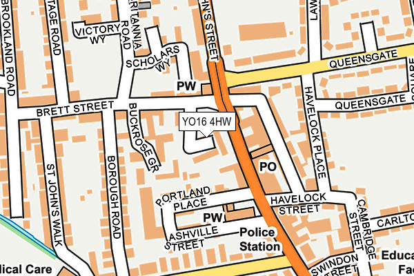 YO16 4HW map - OS OpenMap – Local (Ordnance Survey)