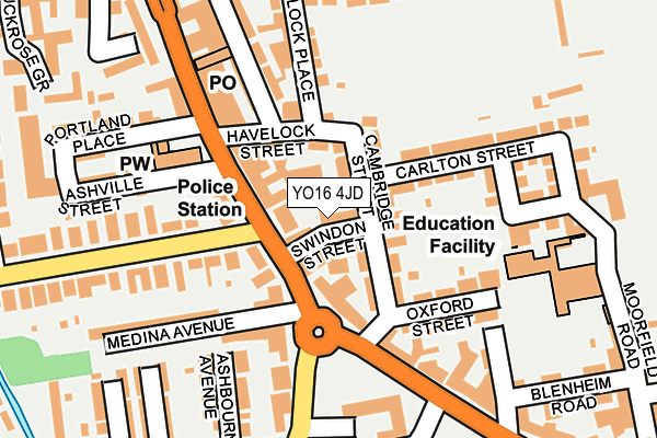 YO16 4JD map - OS OpenMap – Local (Ordnance Survey)
