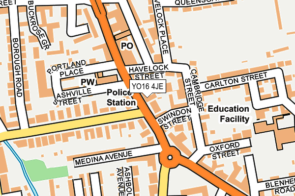 YO16 4JE map - OS OpenMap – Local (Ordnance Survey)