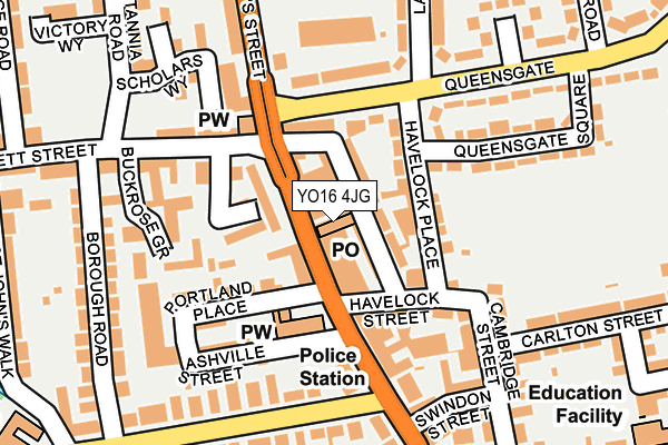YO16 4JG map - OS OpenMap – Local (Ordnance Survey)