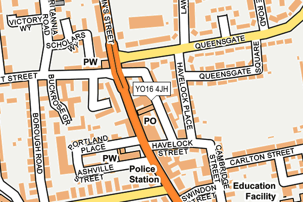 YO16 4JH map - OS OpenMap – Local (Ordnance Survey)