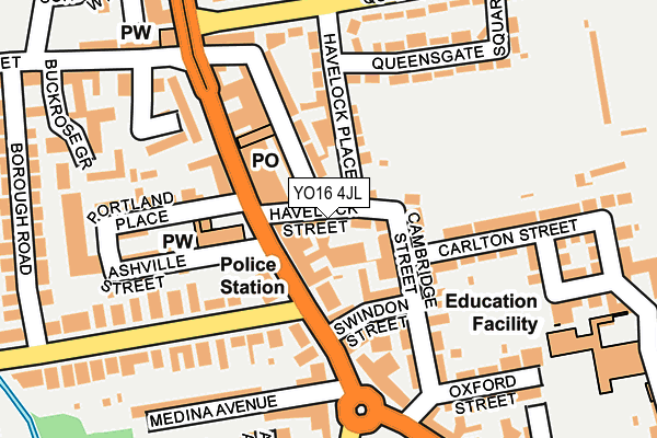 YO16 4JL map - OS OpenMap – Local (Ordnance Survey)