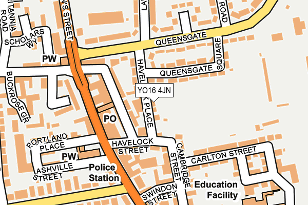YO16 4JN map - OS OpenMap – Local (Ordnance Survey)