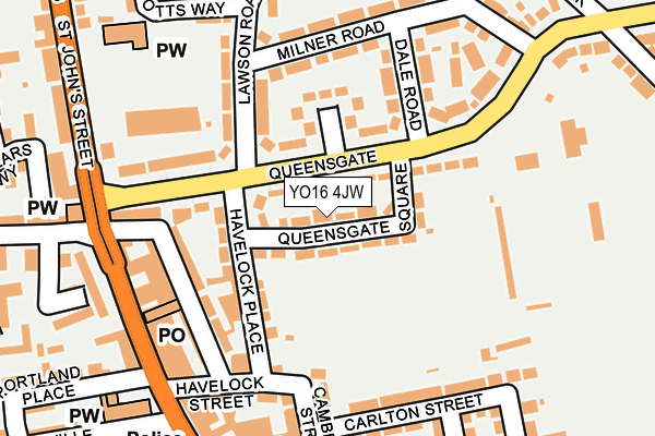 YO16 4JW map - OS OpenMap – Local (Ordnance Survey)