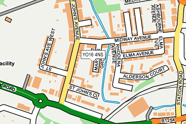 YO16 4NS map - OS OpenMap – Local (Ordnance Survey)
