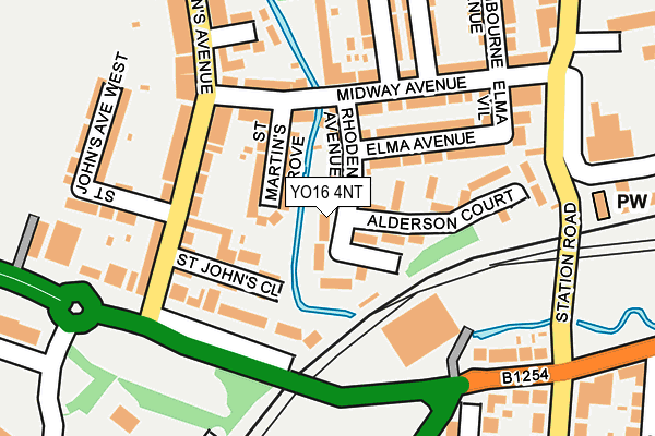 YO16 4NT map - OS OpenMap – Local (Ordnance Survey)