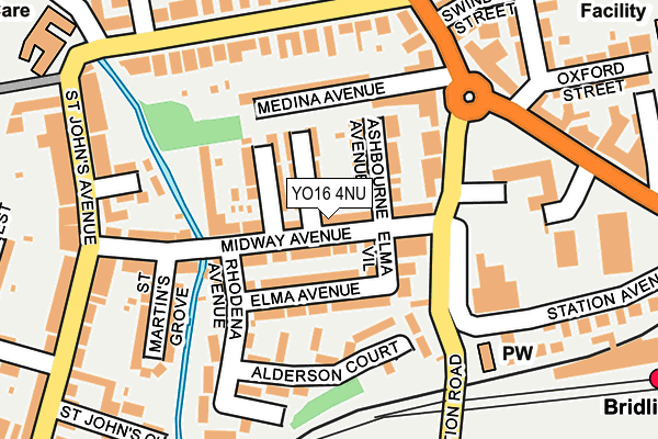 YO16 4NU map - OS OpenMap – Local (Ordnance Survey)