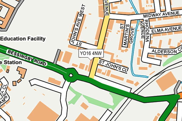 YO16 4NW map - OS OpenMap – Local (Ordnance Survey)