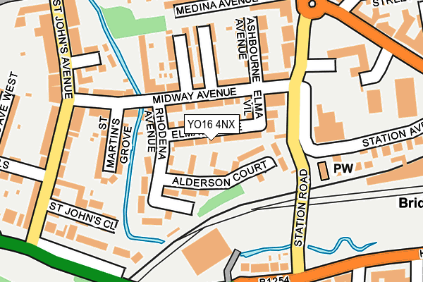 YO16 4NX map - OS OpenMap – Local (Ordnance Survey)