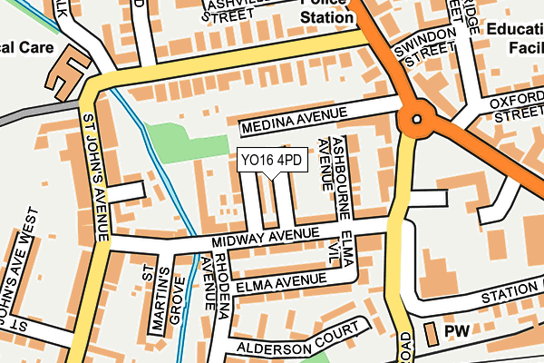YO16 4PD map - OS OpenMap – Local (Ordnance Survey)