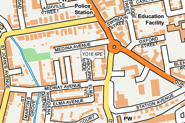 YO16 4PE map - OS OpenMap – Local (Ordnance Survey)