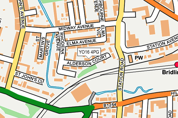 YO16 4PG map - OS OpenMap – Local (Ordnance Survey)