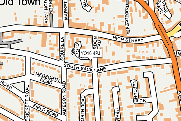YO16 4PJ map - OS OpenMap – Local (Ordnance Survey)