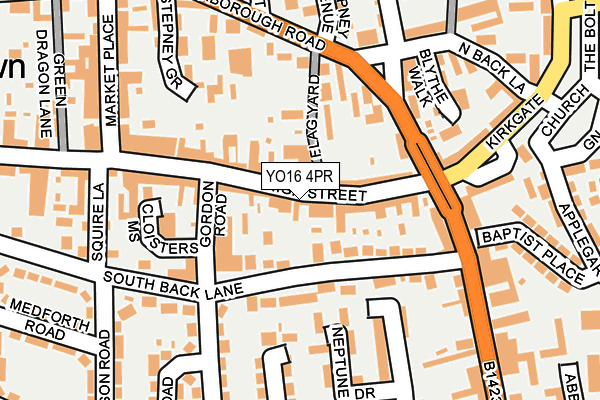 YO16 4PR map - OS OpenMap – Local (Ordnance Survey)