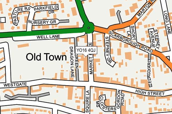 YO16 4QJ map - OS OpenMap – Local (Ordnance Survey)